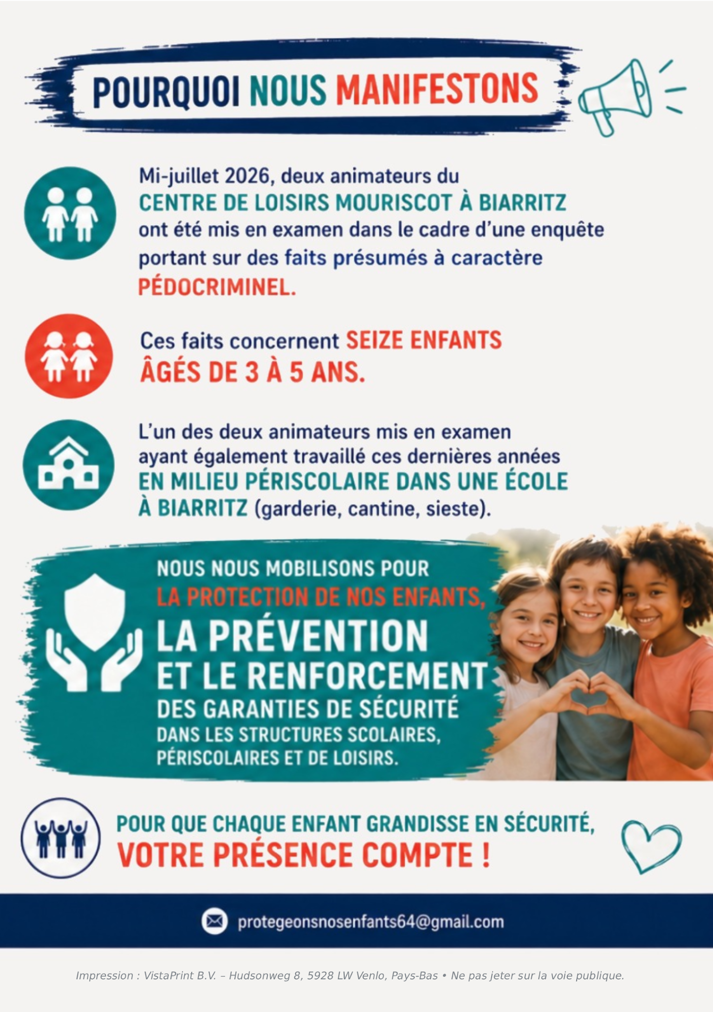 Verso du flyer de la manifestation du 1er septembre 2026